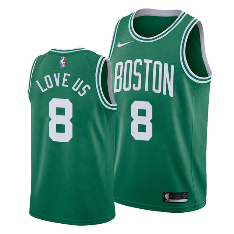 Men's Boston Celtics Kemba Walker #8 Love Us 2020 Icon Jersey 2401JDKV